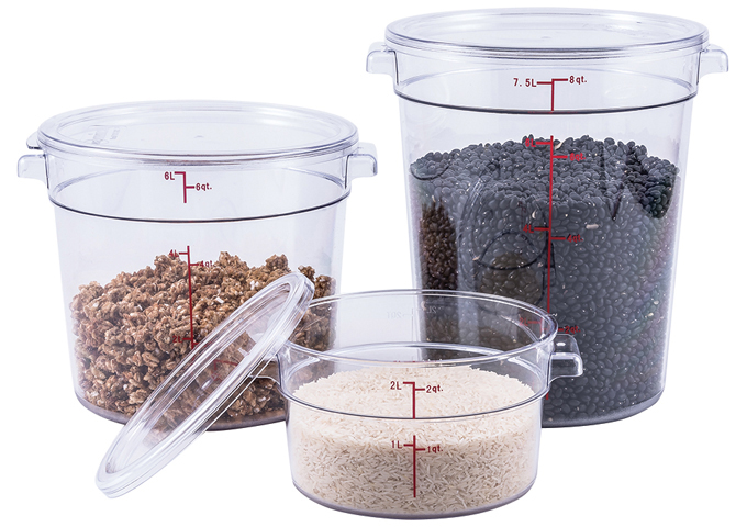 Round Storage Container, Clear Polycarbonate