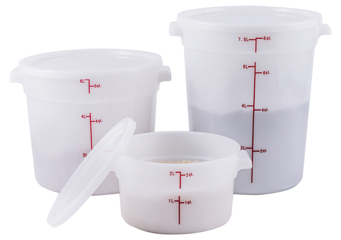 Round Storage Container, White, Polypropylene