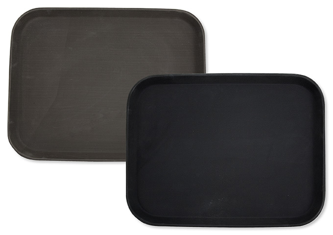 Easy-Hold Rubber-Lined Plastic Tray, Rectangular
