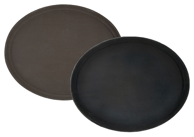 Easy-Hold Rubber-Lined Plastic Tray,  Oval